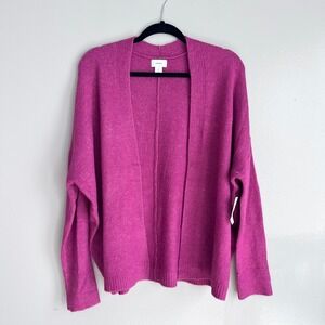 Old Navy Womens Pink Speckled Open Front Cardigan Sweater Lightweight M NWT